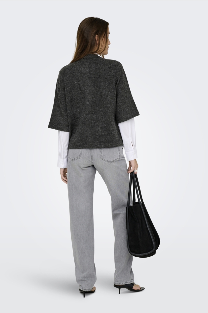 ONLCAMILLA S/S CARDIGAN KNT NOOS 15348772 DARK GREY MELANGE